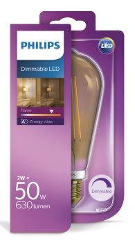 Philips E27 LED Tropfen Filament 7W 630lm extra-warmweiss Gold dimmbar