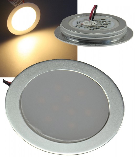 ChiliTec Wasserdichte LED Einbauleuchte warmweiß Alu matt 12V IP67