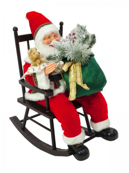EUROPALMS Weihnachtsmann mit Schaukelstuhl, 80cm