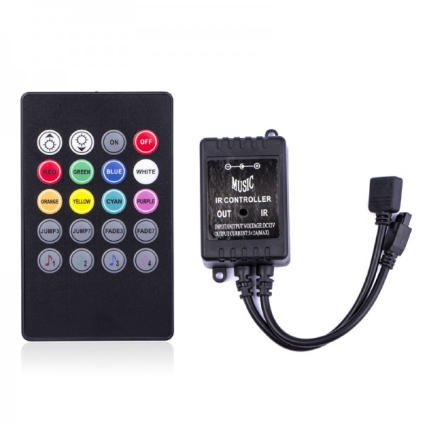 LED Musik/Sound Controller RGB mit 20 Tasten Fernbedienung 12V