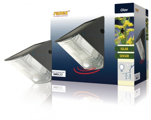 Ranex LED Solar-Wandleuchte mit Bewegungsmelder Olav IP44