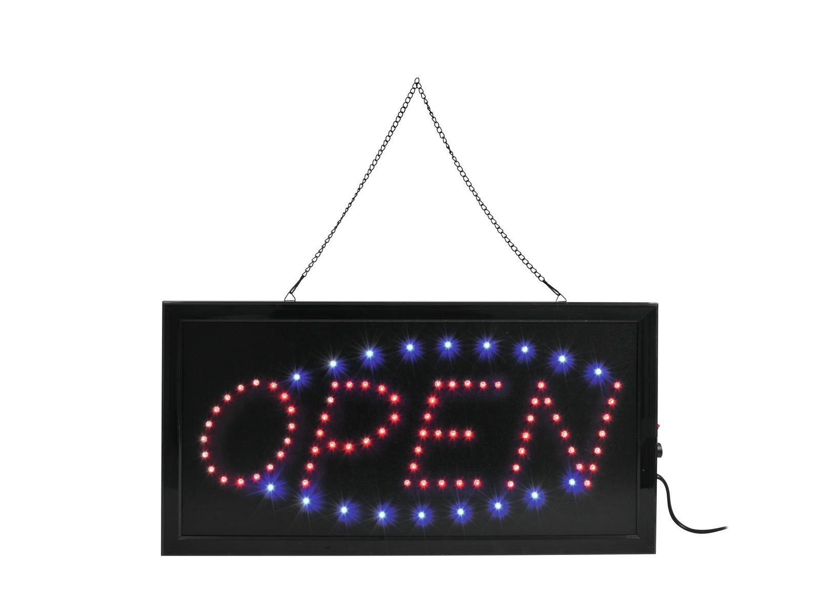 LED Schild Open - geöffnet rot blau   - LED Ambiente und  Beleuchtungslösungen
