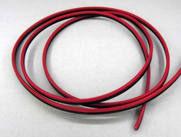 0,70€/m 10m Led Kabel Zwillingslitze 1,5mm² rot schwarz ummantelt 2-adrig 